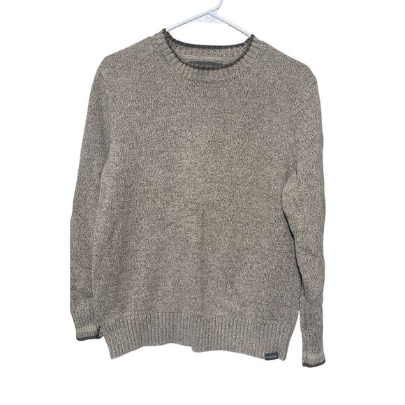 Eddie Bauer Beige Sweater Cotton Wool Blend Mens S Crew Neck Classic Pullover - Picture 1 of 5